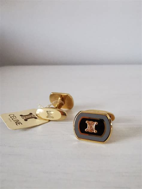 Clous Celine Cufflinks in Brass with Vintage Gold finish.